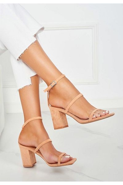 B T Shoes Sandale cu toc Laresa Portocalii