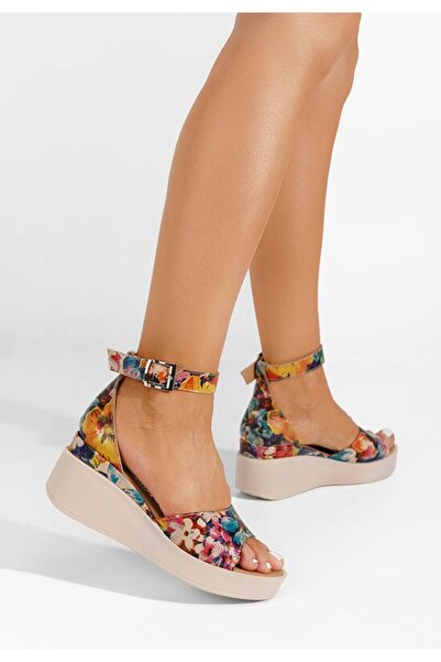 B T Shoes Σαλέτζια V3 πολύχρωμα δερμάτινα σανδάλια πλατφόρμας