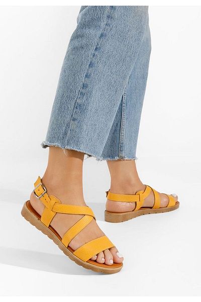 B T Shoes Sandale dama piele Tamala galbene