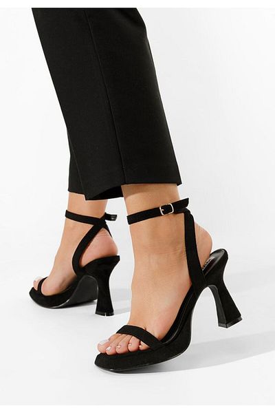 B T Shoes Sandale cu toc Krona negre