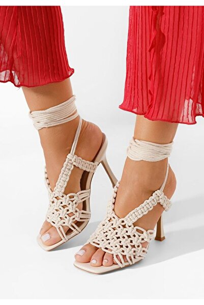 B T Shoes Sandale cu toc subtire Lilith bej