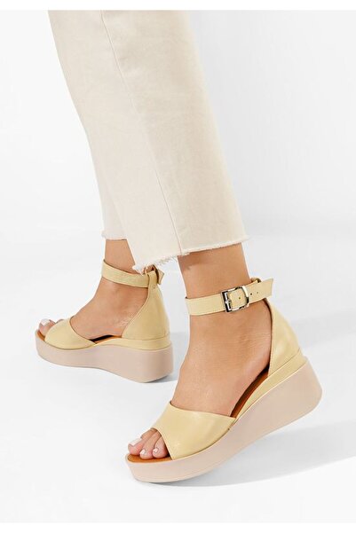 B T Shoes Sandale dama piele Salegia galbene