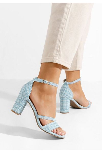 B T Shoes Sandale cu toc gros Simine bleu