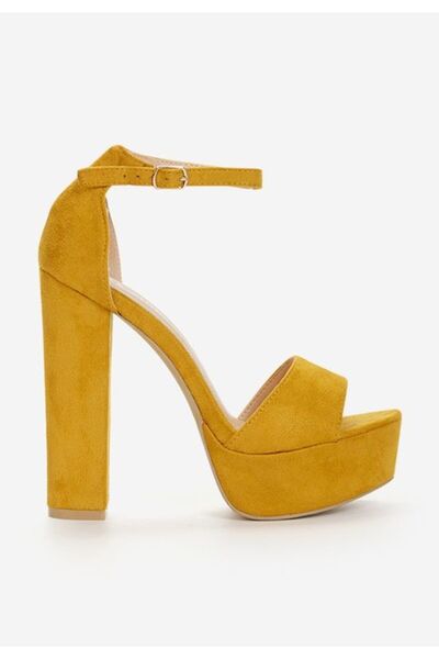 B T Shoes Rosalinda Yellow Heeled Sandals