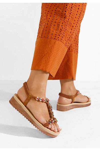 B T Shoes Sandale cu talpa groasa Noelia camel