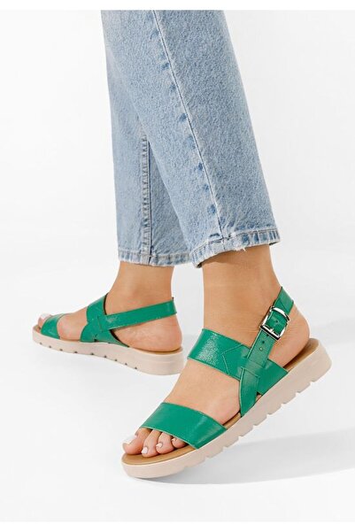 B T Shoes Sandale piele naturală Oniega verzi