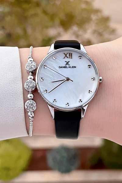 Daniel Klein Kasası Silver Kordonu Siyah Renk 24 Ay Garantili Kadın Kol Saati...