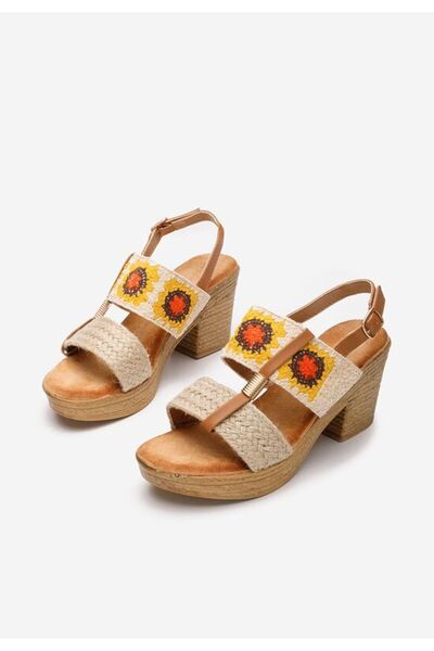 B T Shoes Sandale cu platou Zeina V2 bej