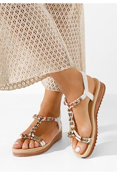 B T Shoes Noelia white chunky-soled sandals