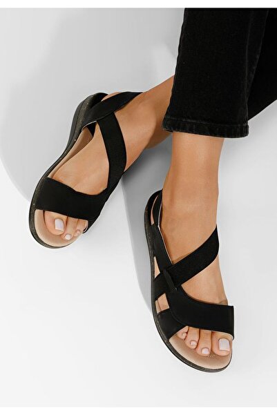 B T Shoes Sandale cu talpa joasa Tobia negre