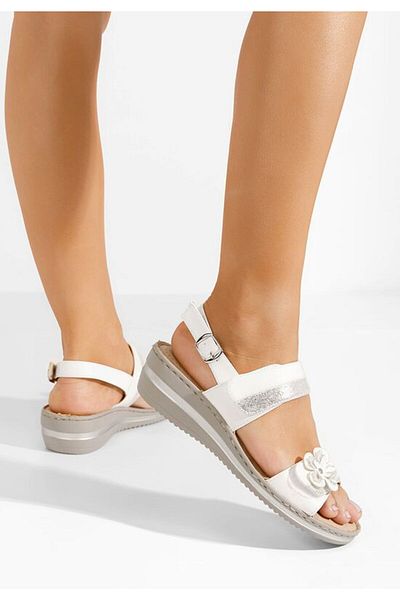 B T Shoes Perira white orthopedic sandals