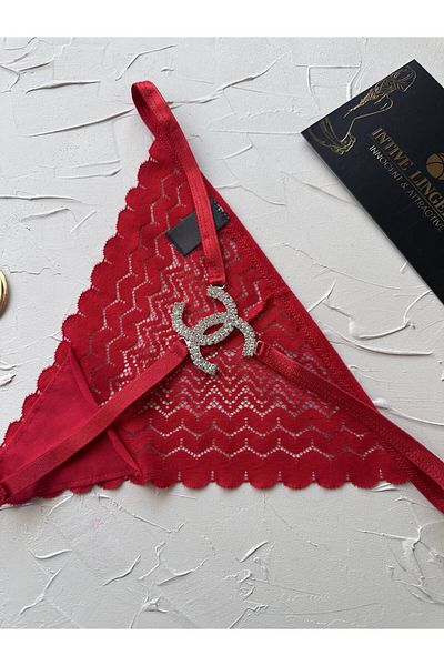 İntive Lingerie Intive Red Back Stone Channel Logo Δαντελένια Κορδόνια Ποιότητας