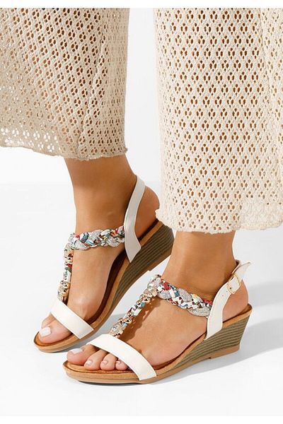 B T Shoes Tanika white platform sandals