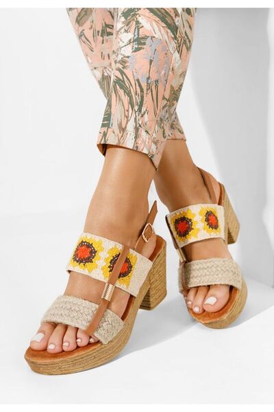 B T Shoes Sandale cu platou Zeina V2 bej