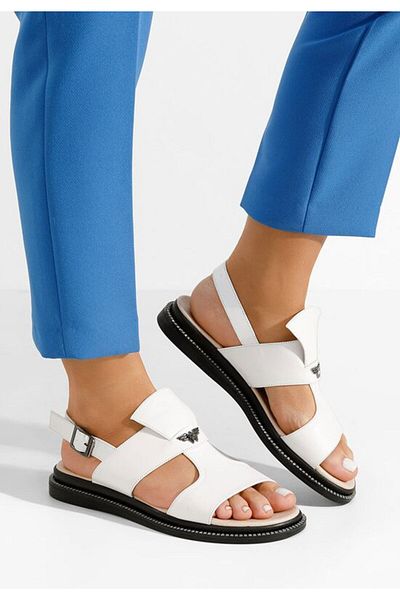 B T Shoes Sandale dama piele Meriva V5 Albe