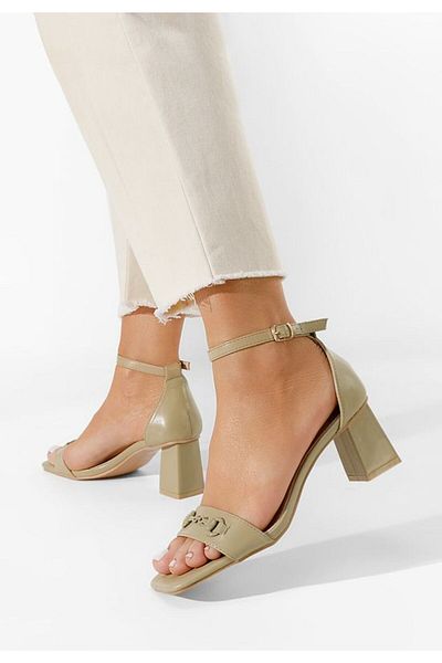 B T Shoes Sandale cu toc gros Damia verzi