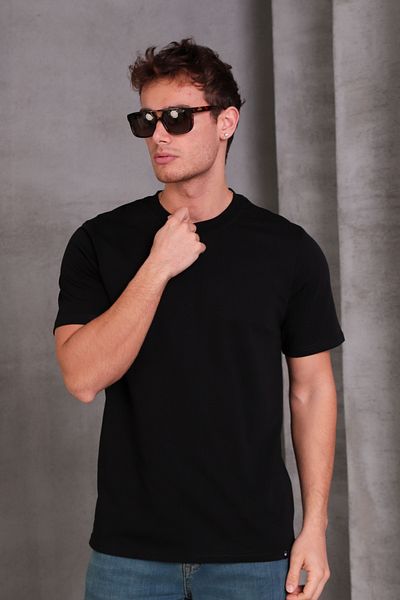 COTTONLAB Μπλουζάκι 4 συσκευασιών Unisex Relax Fit Crew Neck 100% βαμβάκι χαλαρή κοπή Μαύρο γκρι Navy Blue White Basic T-shirt