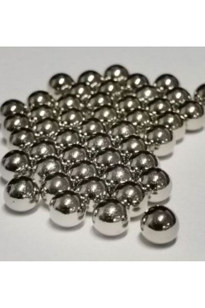 PASAMİA 10 mm Silver Color Non-Perforated Pearl 25 g (45-50 Pieces)