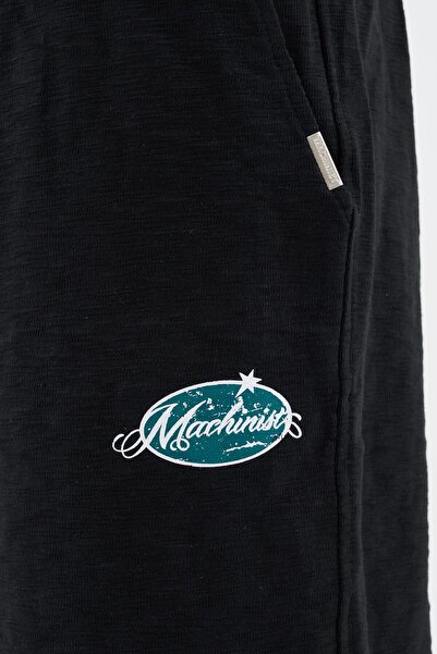 Machinist Men's Premium Fabric Printed Black Shorts