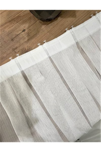 MebelPort Curtain ستارة تول 1/3 بتجعيدات أنبوبية دائرية من K.d.k للأرضيات