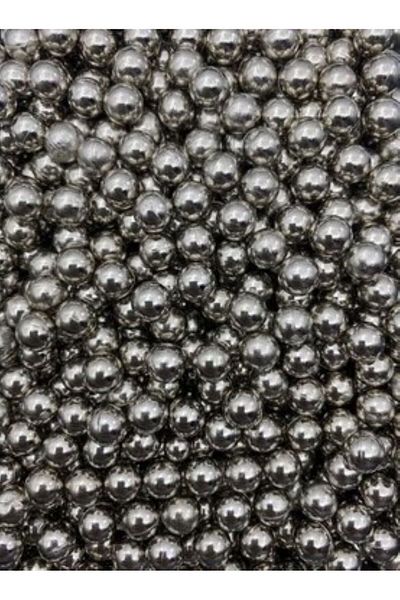 PASAMİA 10 mm Silver Color Non-Perforated Pearl 25 g (45-50 Pieces)