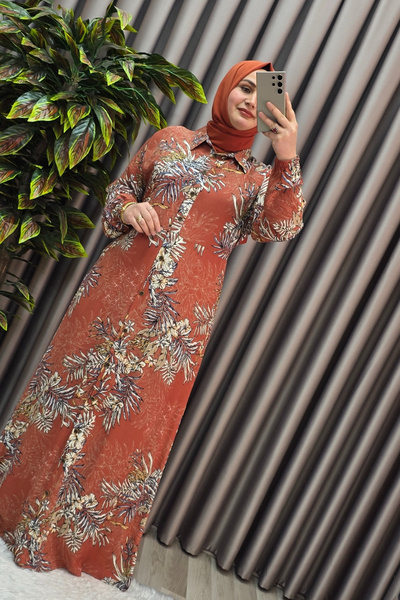 Elmas Tesettür Γυναικεία Ρούχα Μεγάλου Μεγέθους Φόρεμα Παλμίδας