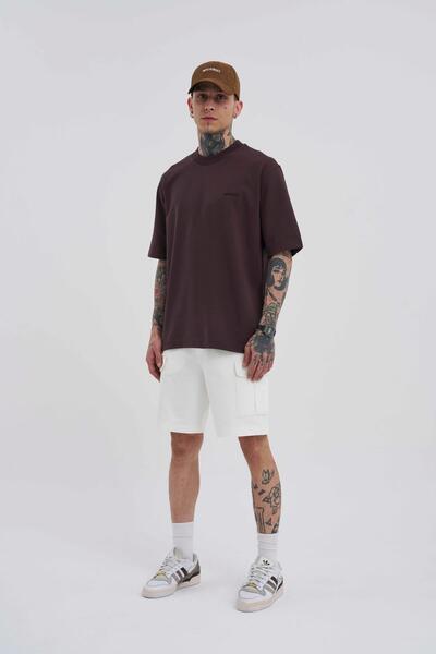 Machinist Ανδρικό σορτς Cargo Basic Relaxed Ecru με τσέπες