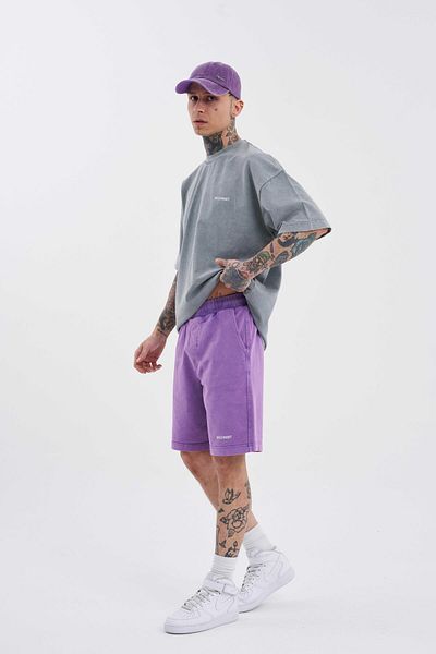 Machinist Ανδρικό πολυτελές Basic Washed Relaxed Purple σορτς