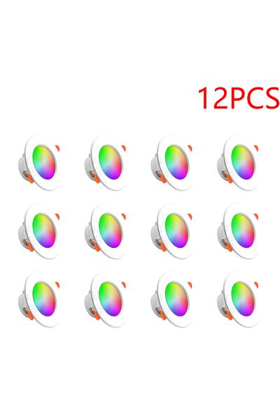 APWIKOGER 12PCS 1-10PCS 10W Smart LED Downlight Bluetooth Ceiling Lamp RGB Lamp APP Remote Control Color Chang