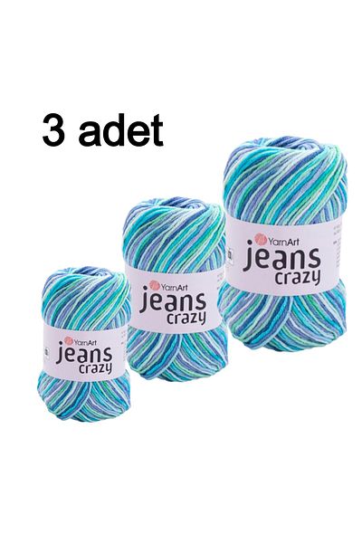 Yarnart Yarn Art Jeans Crazy  Υφαντική Κλωστή 7204 Punch Κλωστή 3'λου Πακέτο