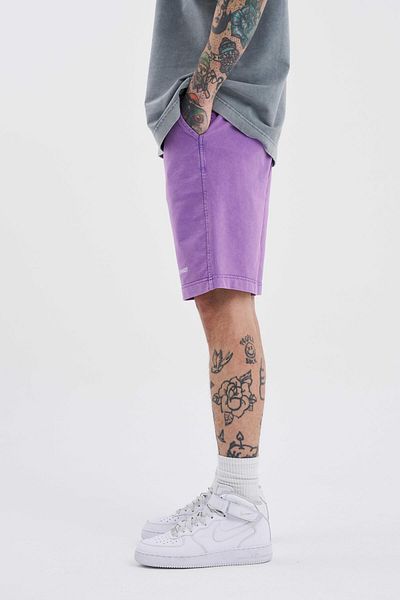 Machinist Ανδρικό πολυτελές Basic Washed Relaxed Purple σορτς