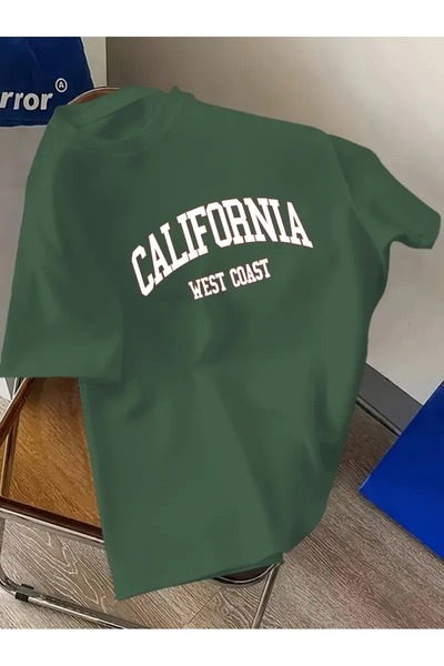 LAND MODA Ανδρικό μοντέρνο μπλουζάκι με στάμπα California, άνετο και απαλό, σ...