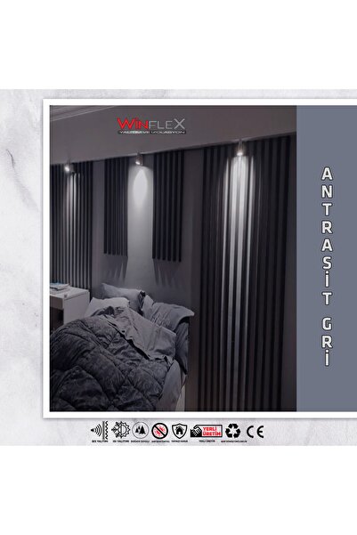 WİNFLEX 12 ADET ANTRASİT RENK AHŞAP ÇITA - 120CM.