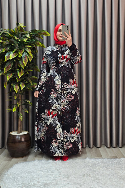 Elmas Tesettür Γυναικεία Ρούχα Μεγάλου Μεγέθους Φόρεμα Παλμίδας