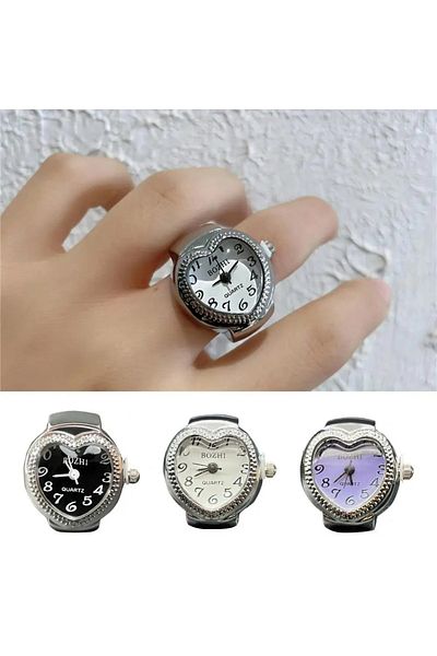 QUARTZ Romantic Heart Shaped Ring Watch – Stylish and Meaningful Accessory |   Loving Gift, Jewelry, Ring Watch