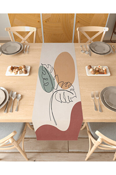 GREENDECOR Husă de masă cu model boem Leaf Sun Runner - 40x150cm Digital cu i...