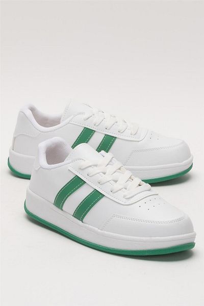 Liger Pantofi casual unisex cu talpă ușoară, alb - verde