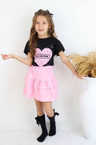 sinmm Girl's Blackpink Detail Waiter Skirt Suit