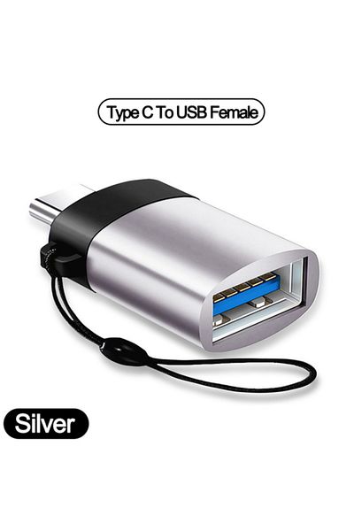 congdi Type C-USB silver 1/2PC Type C To USB 3.0 OTG Adapter USB C Male To USB Female Converter For Laptop