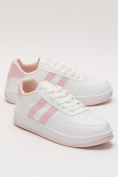Liger Unisex Flat Light Sole Casual Sneaker Παπούτσια ΛΕΥΚΟ - ΠΟΥΝΤΡΑ