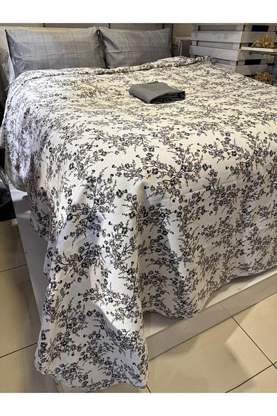 ŞENER HOME Plum Branch Patterned Sheet Elastic Single Pique Set