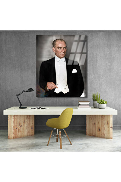 Artarilion Mustafa Kemal Atatürk Renkli Tablo Cam Tablo Modeli Hd Dijital Bas...