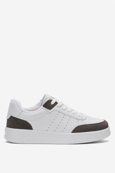 Liger Unisex Flat Light Sole Casual Sneaker Παπούτσια ΛΕΥΚΟ - ΚΑΠΝΙΣΜΕΝΟ