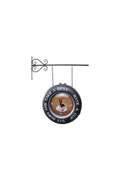 Skygo Vintage Style Coffee Themed Decorative Gar Clock and Board Drink