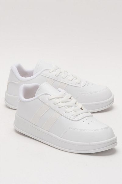 Liger Unisex Flat ελαφριά σόλα Casual Sneaker Λευκά Παπούτσια
