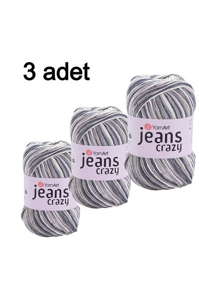Yarnart Τρελός Νήμα Πλεξίματος 7209 Punch 3 Πακέτο Yarn Art Jeans