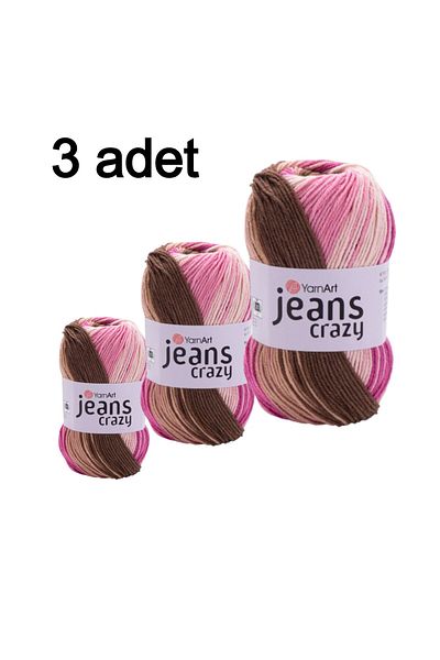 Yarnart Yarn Art Jeans Crazy  Υφαντική Κλωστή 8219 Punch Κλωστή 3'lü Πακέτο