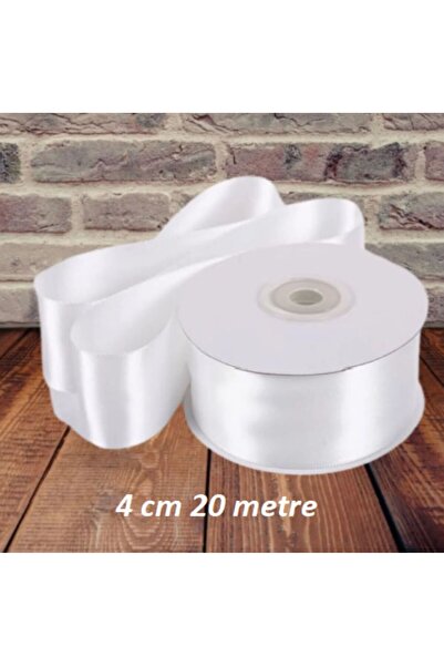 serap çiçekçilik 4 cm 20 Metre Beyaz Saten Kurdela 4 cm Saten Kurdele