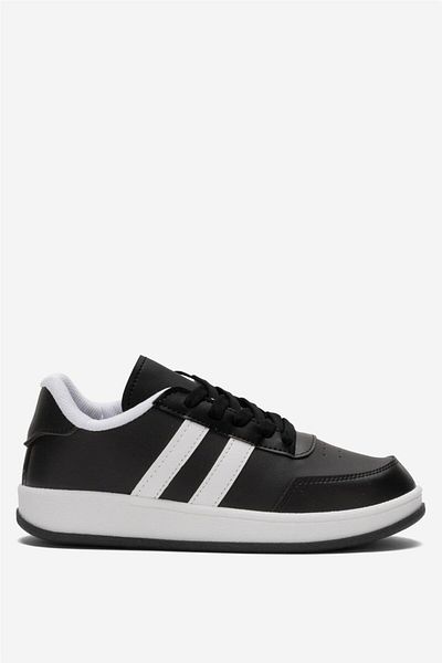 Liger Unisex Flat Light Sole Casual Sneaker Παπούτσια ΜΑΥΡΟ - ΛΕΥΚΟ