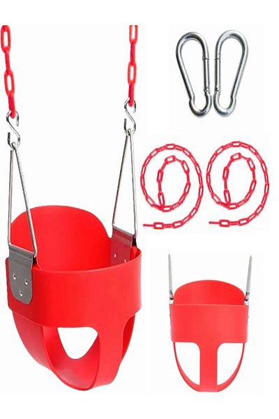 Fitness World Vans Heavy Duty Full Back Kids Swing Seat with Plastic Coated Chains for Outdoor and Indoor